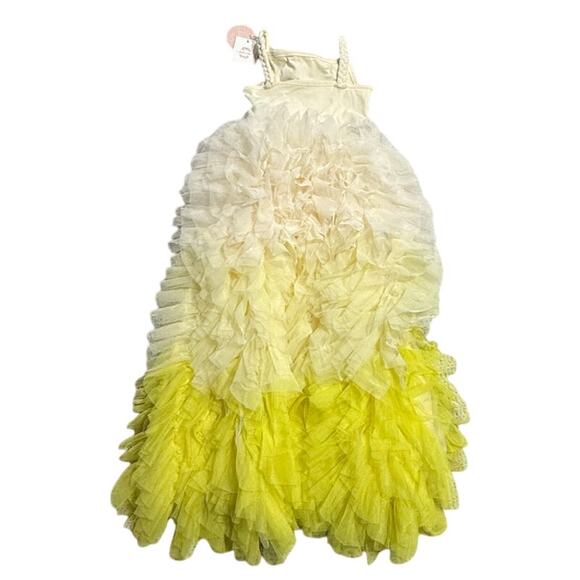 NWT Dollcake Dress Sundown Frock DCSDFRY Ruffles Girls Size 6 Yellow Ombre - Picture 9 of 13